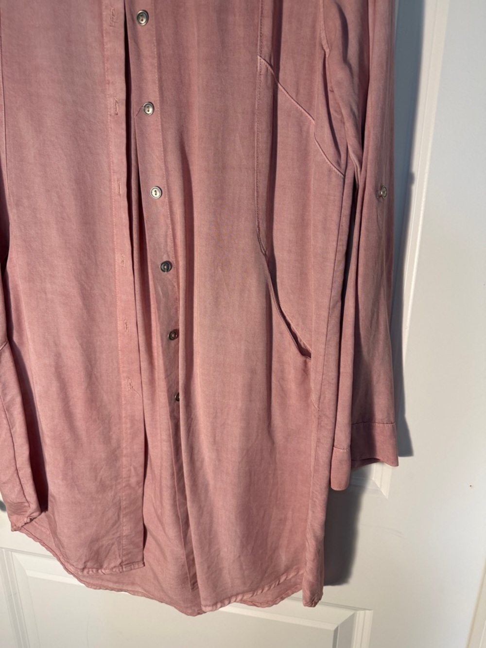 tea n rose Dusty Rose Long Sleeve Button-Down Tunic - Picture 6 of 7